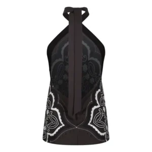 Paisley halter top back view, fashion retouching