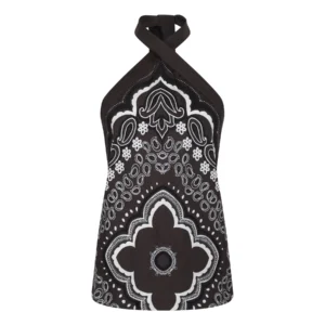 Paisley halter top front, fashion retouching