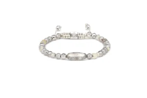 White gold diamond bead bracelet on a cord, jewelry retouching